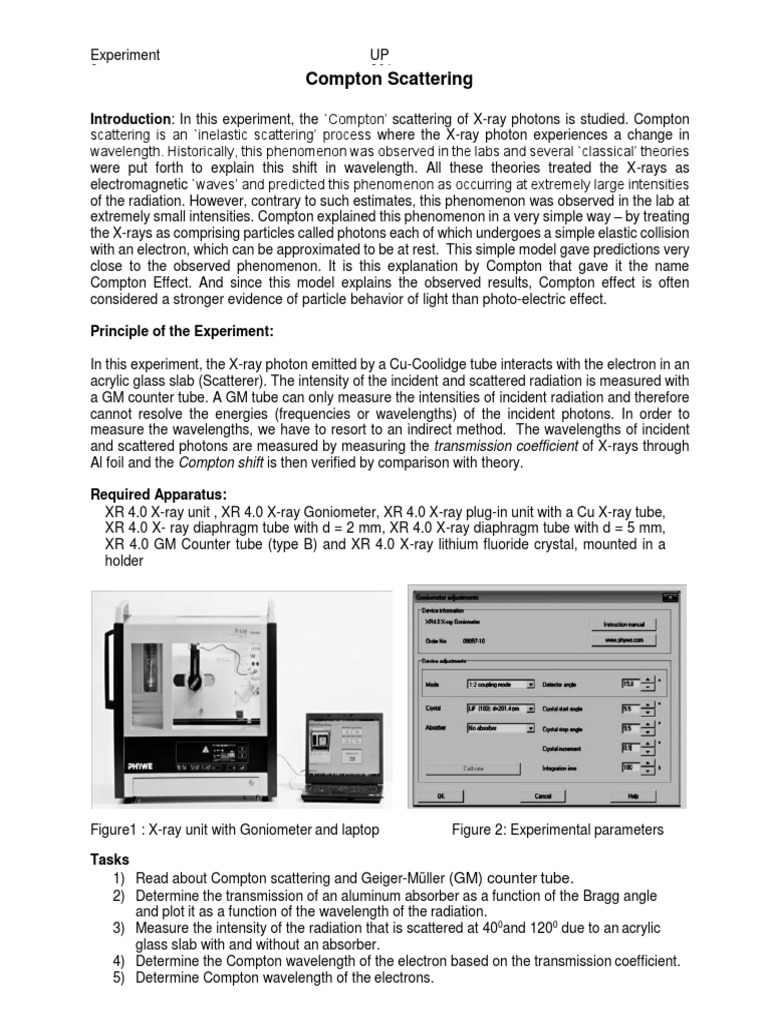 Compton Scattering Experiment Overview | PDF | Scattering | Photon