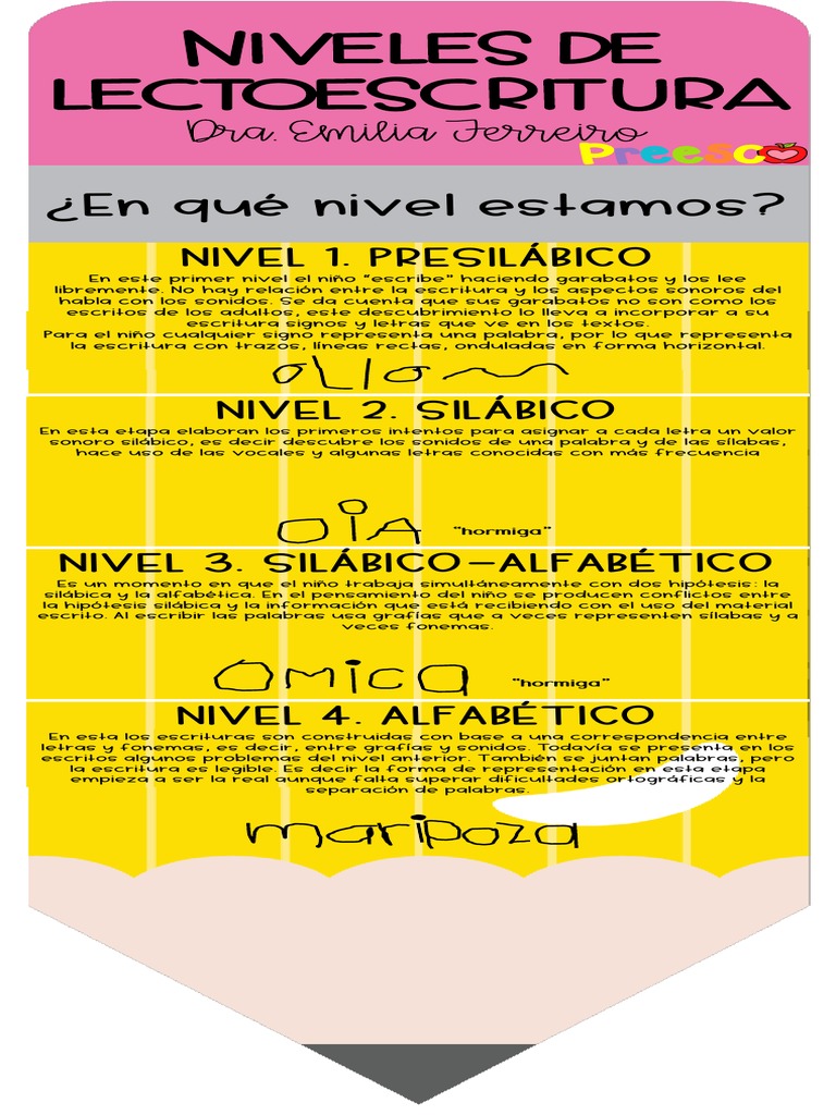 Niveles de Lectoescritura según Ferreiro | PDF