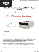 12V To 5V Converter Using LM7805 IC - Power Supply