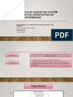 The Effects of Cognitive Orientation and Incentive System Final