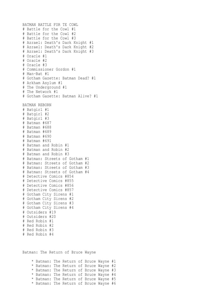 Batman | PDF | Batman | Warner Bros. Franchises