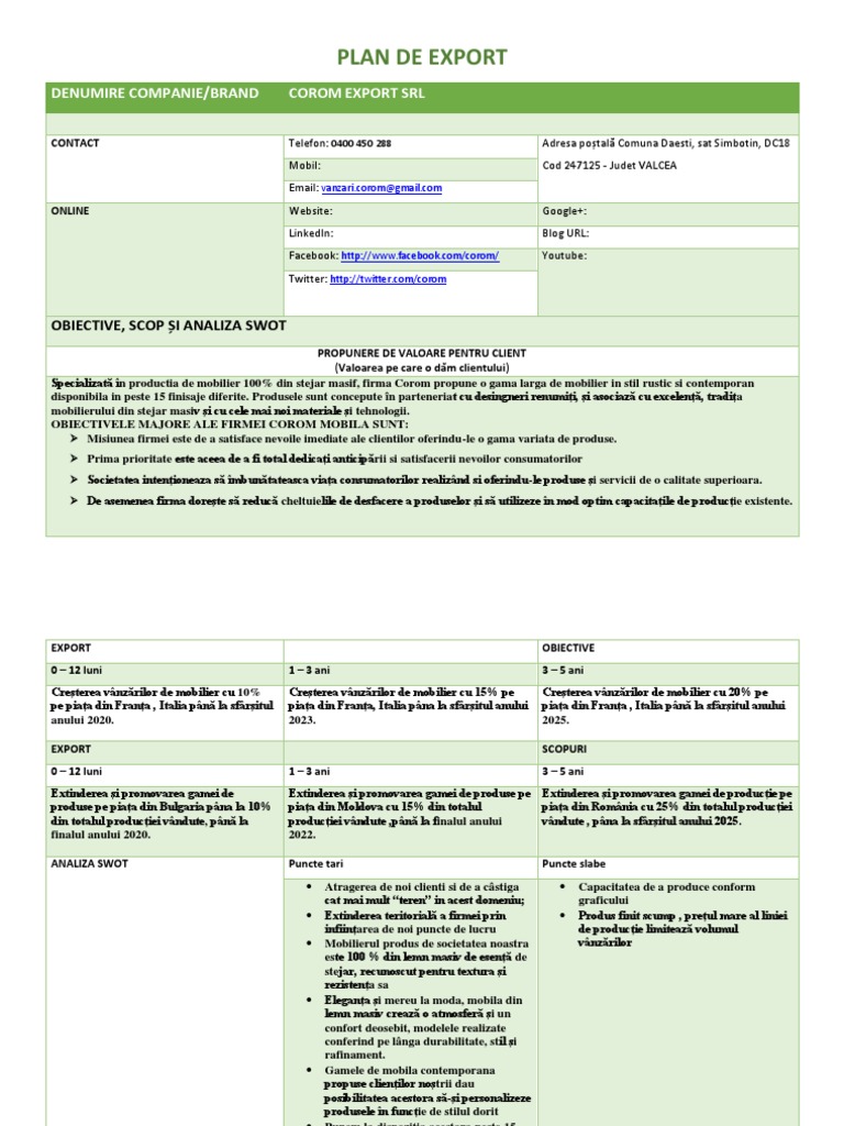 Plan de Export | PDF