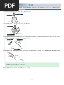 Adjustment of Pinion Height