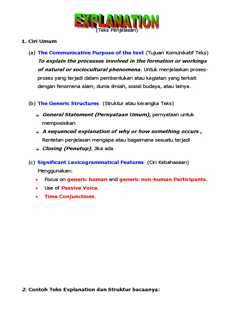 The Communicative Purpose of The Text: Generic Human Generic Non-Human ...