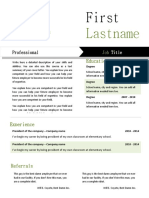 Free CV Template For Word 828