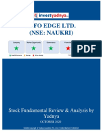 Info Edge Ltd. (Nse: Naukri) : Stock Fundamental Review & Analysis by Yadnya