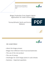 Biogas Production From Organic Waste: Applications For Small Communities Tormod Briseid, Earth and Environment, Bioforsk