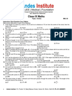 Class IX Maths: Time: 1 Hr. Topic: Circles MM. 90