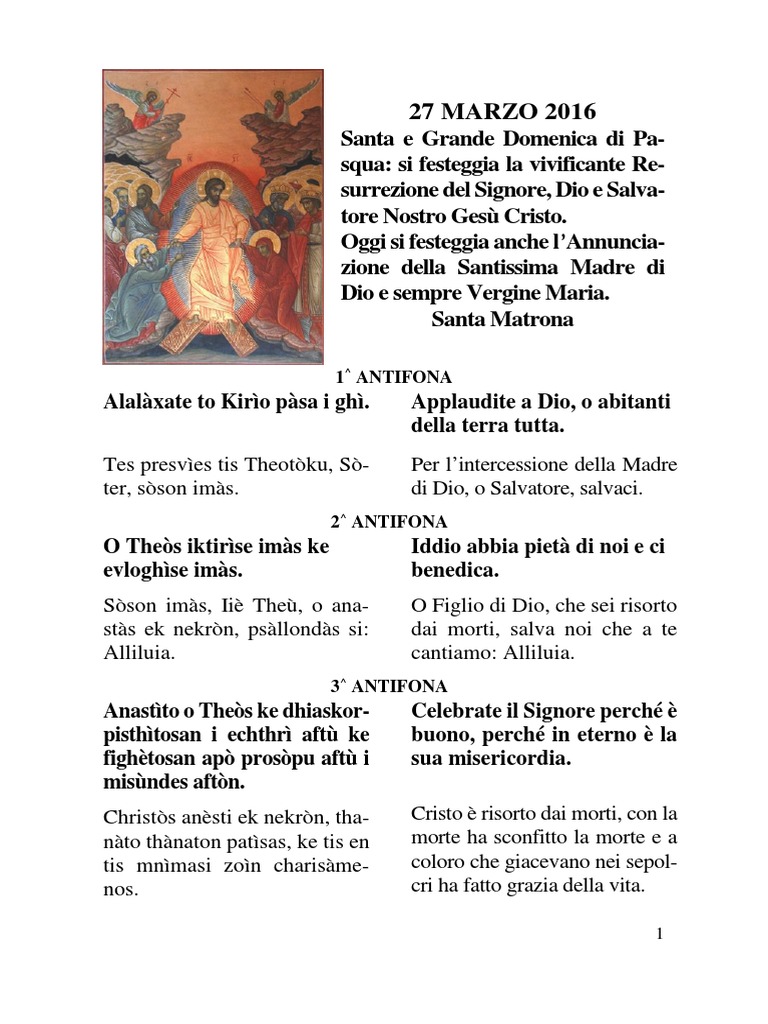Santae Grande Domenicadi Pasqua | PDF