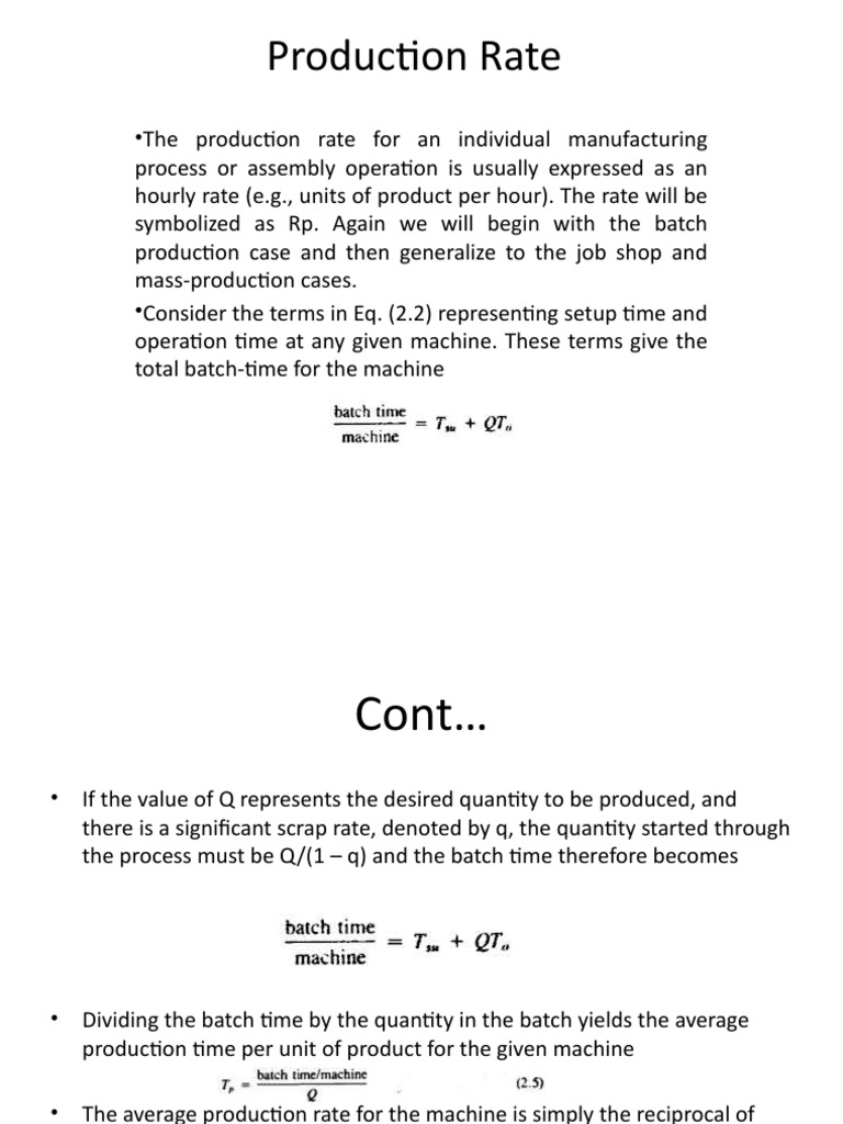 Production Rate | PDF