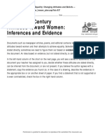 Nineteenth Century Attitudes To Wa RD Women: Inferencesandevidence