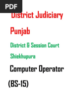 Session Court Shiekhupura Computer Operator Past Paper