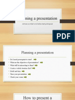Planning A Presentation: Advises On What To Do Before Start Powerpoint
