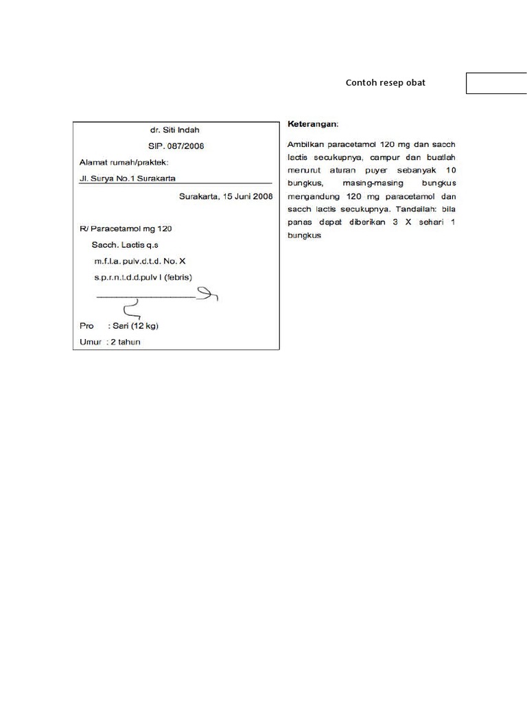 Contoh Resep Obat | PDF