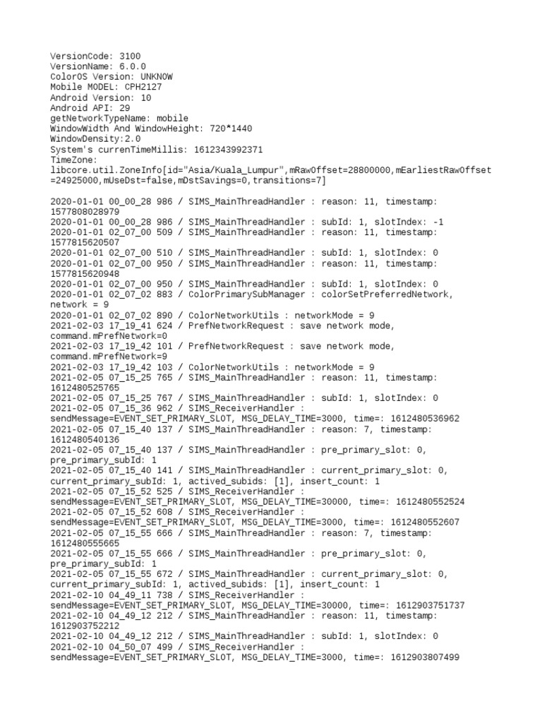 Android 10 CPH2127 Network Logs | PDF | Mobile Phones | Arm Architecture