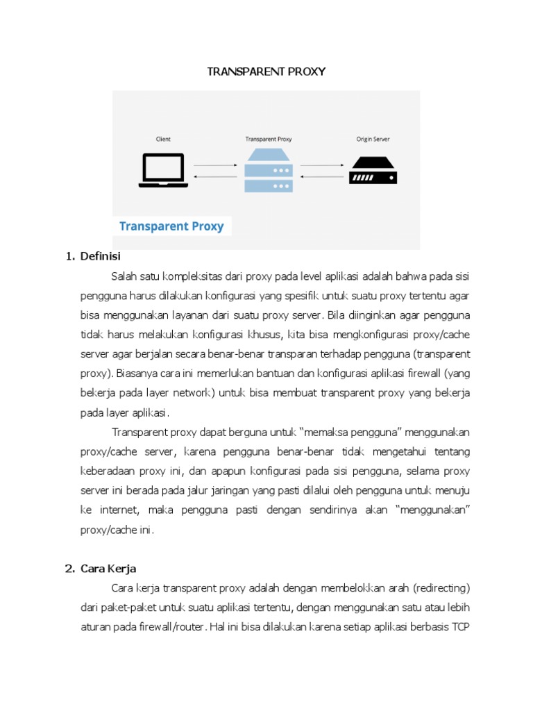 Pengertian dan Fungsi Transparent Proxy | PDF