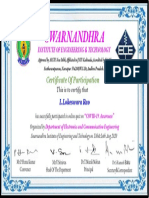 Certificate For L.Lokeswara Rao For "Online Quiz On Covid-19 Awa... "