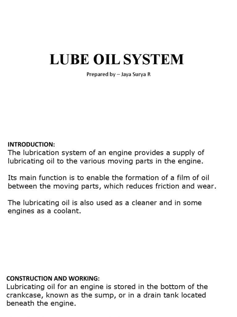Lube Oil System PDF