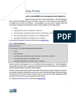 Job Description Form: 1.1 Job Descriptions and Accountabilities For Management and Employees