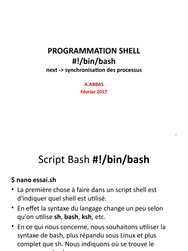 Shell Programming | PDF | Structure de contrôle | Bug (informatique)