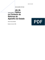 BATISTA, Fábio Ferreira. a Avaliação Da Gestão Pública No Contexto Da Reforma Do Aparelho Do Estado