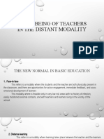 Well - Being of Teachers in The Distant Modality