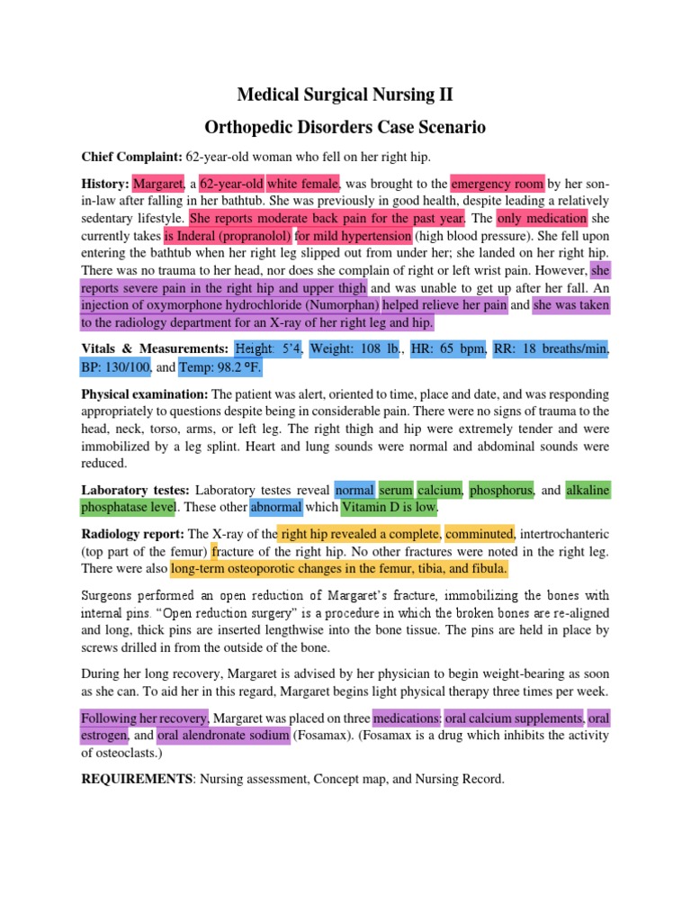 9th Week Orthopedic Disorders Case Scenario | PDF | Bone | Surgery
