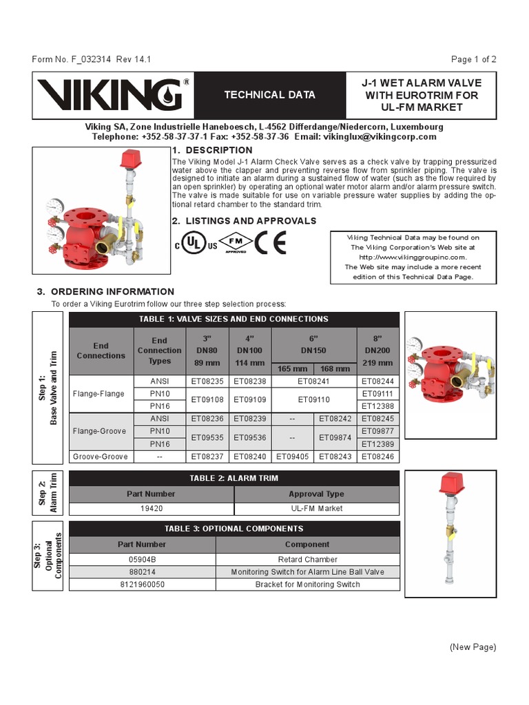 .Alarm UL-FM - Viking | PDF | Fire Sprinkler System | Valve