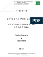 Proyecto Catedra de La Paz Centro Ed La Sabana 2018
