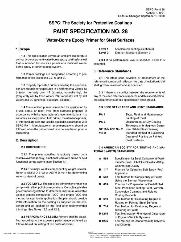 Paint Specification No.: SSPC: The Society For Protective Coatings ...
