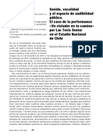 Sonido, Vocalidad y El Espacio de Audibilidad Pública. El Caso de La Performance Un Violador en Tu Camino Por Las Tesis Senior en El Estadio Nacional de Chile