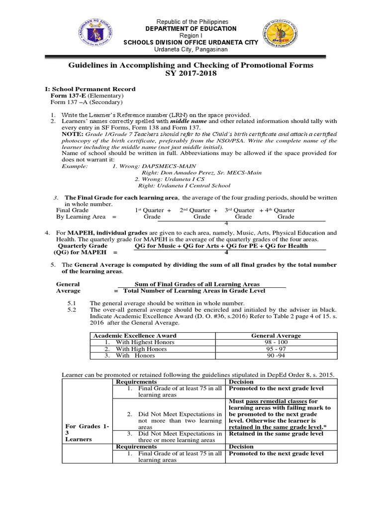 Philippine Education Promotion Guidelines | PDF | Educational Stages ...
