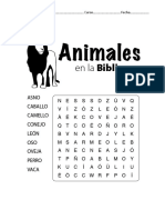 Sopa de Letras Animales en La Biblia