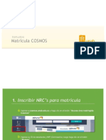 Pasos para Matricula en COSMOS