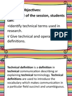 Learning Objectives: at The End of The Session, Students Can
