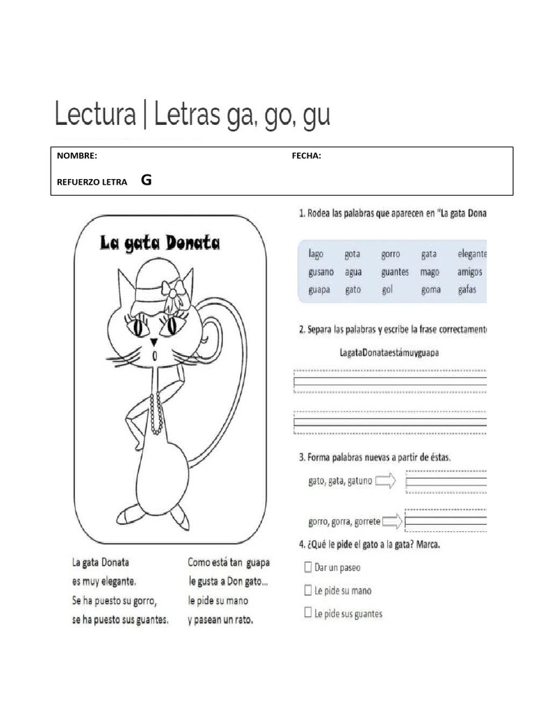 Refuerzo Letra G | PDF