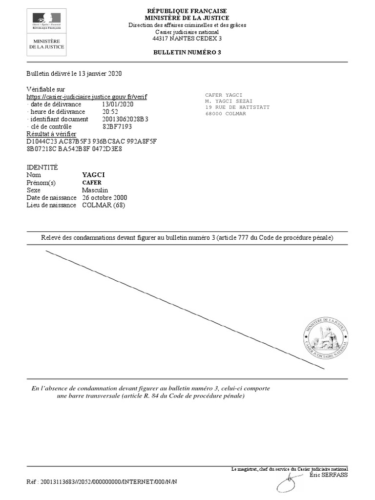 Bulletin numéro 3 de casier judiciaire | PDF | Union européenne ...