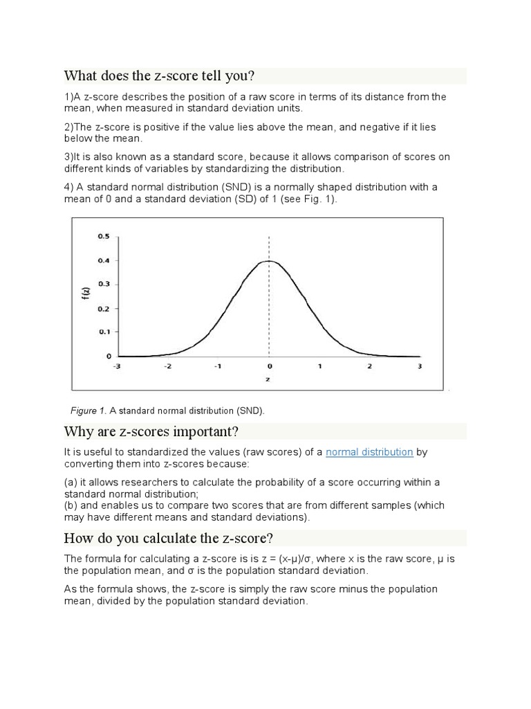 what-does-the-z-score-tell-you-figure-1-a-standard-normal