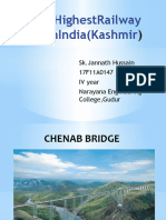 World'Shighestrailway Bridgeinindia (Kashmir: SK - Jannath Hussain 17F11A0147 Iv Year Narayana Engineering College, Gudur