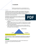 Teorías de Peirce y Saussure sobre signos y lenguaje