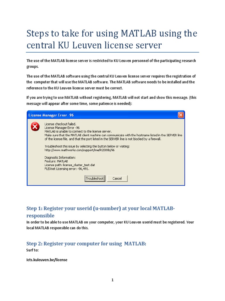 MATLAB Setup for KU Leuven Staff | PDF | Domain Name | Information Age