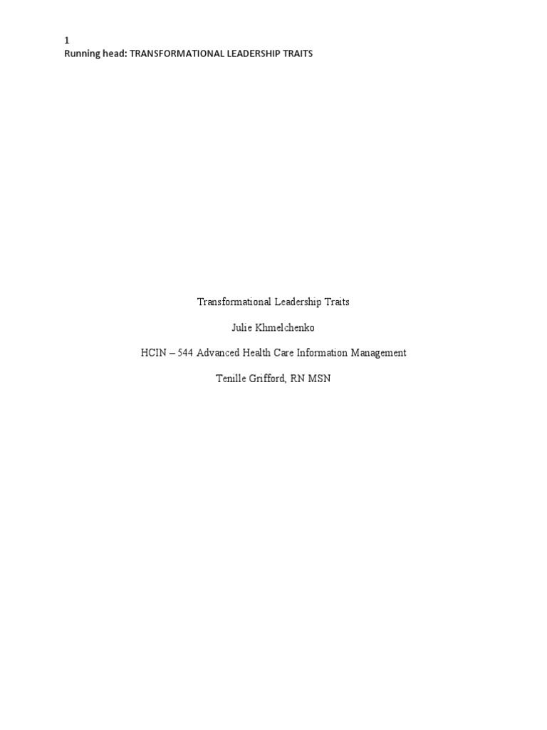 Transformational Leadership Traits Explained | PDF | Transformational ...