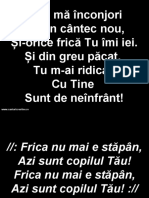 Tu Ma Inconjori Cu Un Cantec Nou - Frica Nu Mai e Stapan - Liber