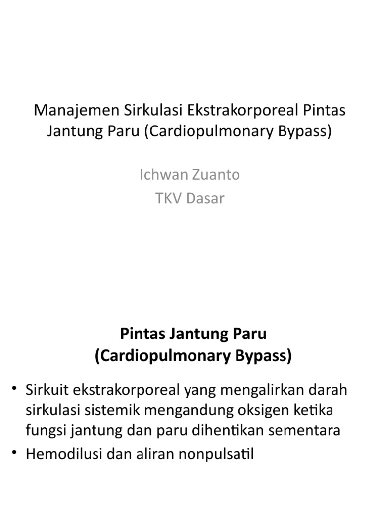 Management of Cardiopulmonary Bypass | PDF