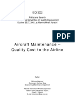 Mahmood Manzoor - Aircraft Maintenance - Quality Cost