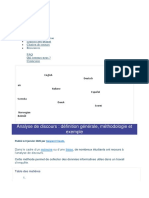 Analyse Du Discours. Méthodologie