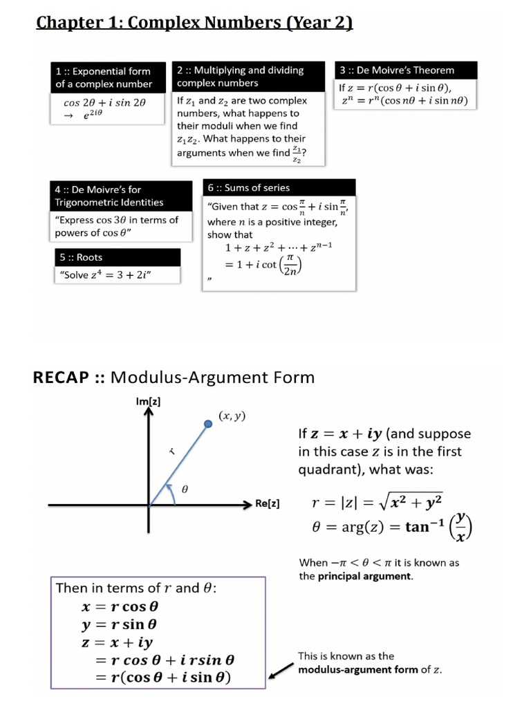 Chapter 1: Complex Numbers (CP2) | PDF