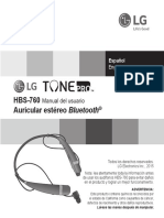 Lg Tone Pro Hbs-760 User Manual (Spanish)