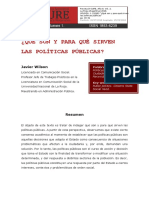 ¿Qué Son Y para Qué Sirven Las Políticas Públicas?: Javier Wilson