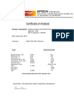 Certificate of Analysis Polytron 5W 30 Fully Synthetic